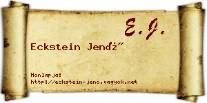 Eckstein Jenő névjegykártya